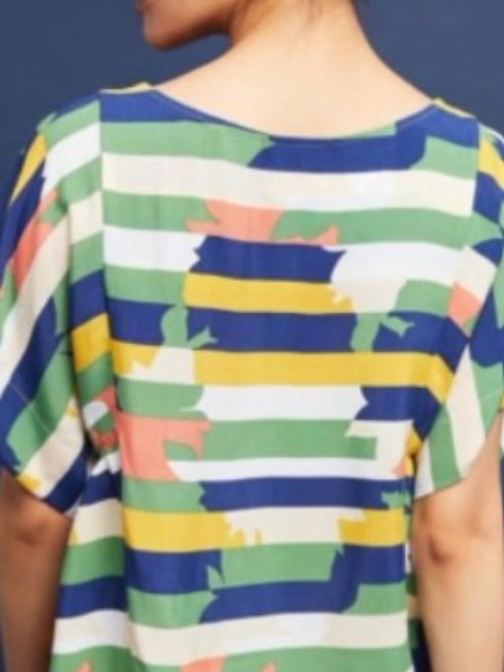 Maeve Anthropologie Milla Striped Multicolor Short Sleeve Blouse Size S - Picture 2 of 11